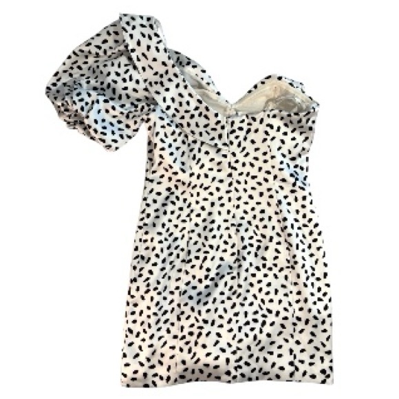 Self Portrait Dot One Shoulder Dress - Picture 3 of 4